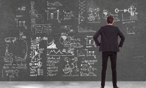 Man blackboard